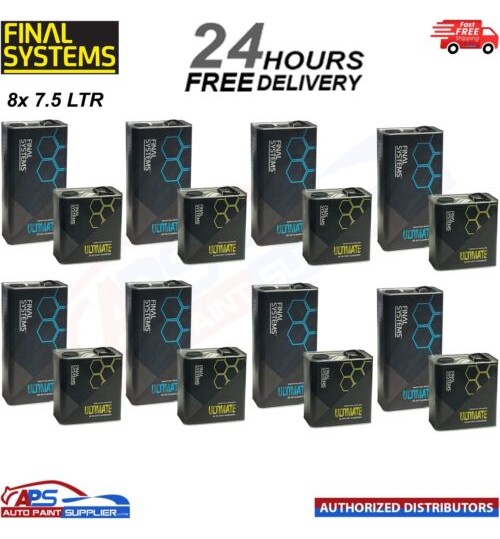 8x FINAL SYSTEMS ULTIMATE 2K HS CLEARCOAT Kit 7.5L Lacquer Fast Hardener